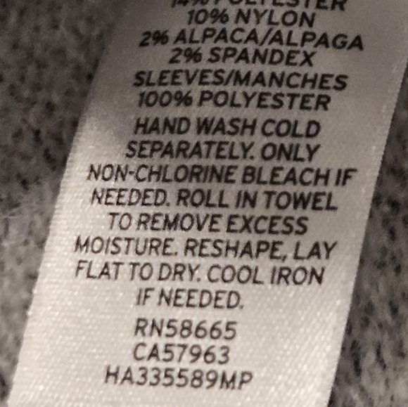 Halogen Sweater Lace Sleeves Womens Size Med Gray and White Wool Alpaca Blend - Picture 4 of 8